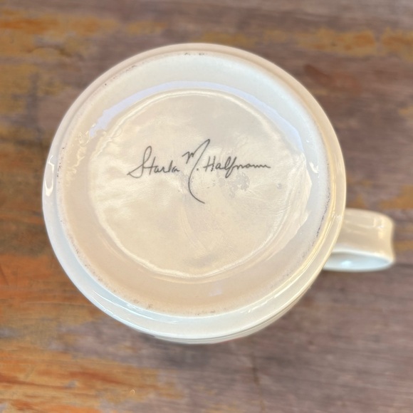 Anthropologie Starla M Halfmann Petal Palette Monogram Coffee Mug Initial M 12oz - Picture 7 of 8